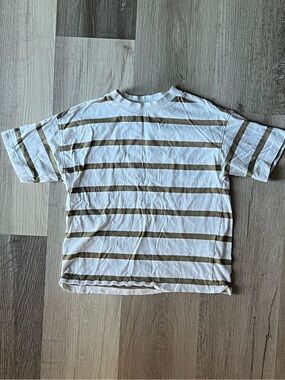 Zara Boys Striped T-Shirt size 7/8 100% Cotton
